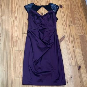 Maggie London Purple Beaded Dress
